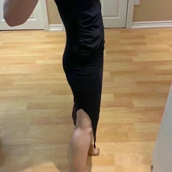 Buffalo David Bitton Bon Chic Maxi Dress Midi Charcoal Grey Black Size XS NWT - Picture 8 of 13